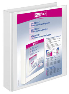 VELOFLEX VELODUR® Präsentationsringbücher 2-Ringe weiß 4,0 cm DIN A4, 10 St.