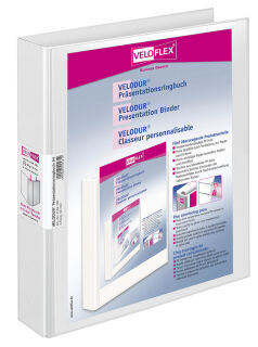 VELOFLEX VELODUR® Präsentationsringbücher 4-Ringe weiß 4,6 cm DIN A4, 10 St.