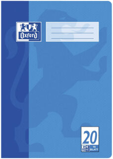 OXFORD Schulheft Lineatur 20 blanko DIN A4 ohne Rand, 16 Blatt, 1 St.