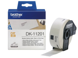 brother Endlosetikettenrolle für Etikettendrucker DK11201 weiß, 29,0 x 90,0 mm, 1 x 400 Etiketten