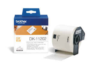 brother Endlosetikettenrolle für Etikettendrucker DK11202 weiß, 62,0 x 100,0 mm, 1 x 300 Etiketten