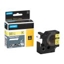 DYMO Schriftband RHINO  18490, 12 mm, schwarz auf gelb, 1...