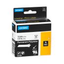 DYMO Schriftband RHINO  18483, 12 mm, schwarz auf weiß, 1 St.