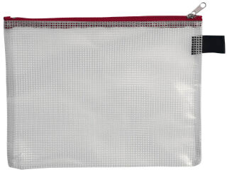 FolderSys Reißverschlussbeutel DIN B6 transparent/rot 0,15 mm, 1 St.