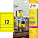 AVERY Zweckform wetterfeste Folienetiketten L6107-20 gelb 99,1 x 42,3 mm, 20 Blatt