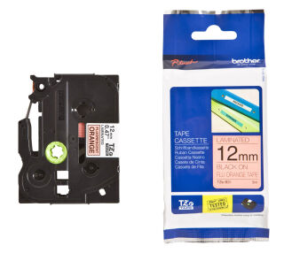 brother Schriftband TZe-B31 TZEB31, 12 mm, schwarz auf orange, 1 St.