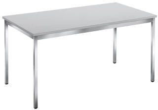 SODEMATUB Mehrzwecktisch lichtgrau rechteckig, Vierkantrohr chrom, 140,0 x 80,0 x 74,0 cm