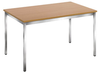 SODEMATUB Mehrzwecktisch buche rechteckig, Vierkantrohr chrom, 120,0 x 80,0 x 74,0 cm