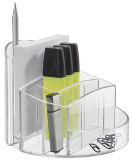 HAN Stiftehalter RONDO transparent Polystyrol 9 Fächer 14,0 x 14,0 x 10,9 cm