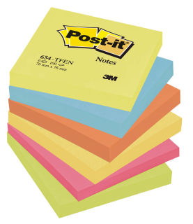 Post-it® Energetic Collection Haftnotizen Standard 654TFEN farbsortiert 6 Blöcke