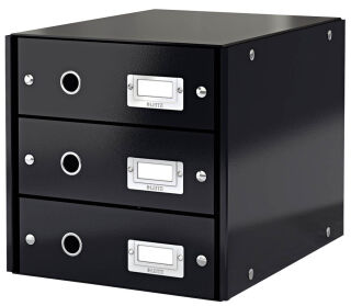 LEITZ Schubladenbox Click & Store  schwarz 60480095, DIN A4 mit 3 Schubladen, 1 St.