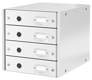 LEITZ Schubladenbox Click & Store  weiß 60490001, DIN A4 mit 4 Schubladen, 1 St.