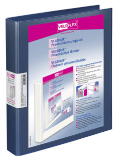 10 VELOFLEX VELODUR® Präsentationsringbücher 4-Ringe blau 4,0 cm DIN A4