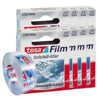 tesa KRISTALL-KLAR Klebefilm transparent 19,0 mm x 10,0 m 8 Rollen