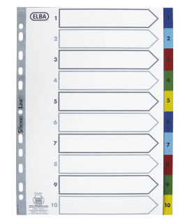 OXFORD Ordnerregister DIN A4 Vollformat 1-10 farbig 10-teilig, 1 Satz