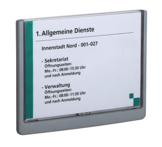 DURABLE Türschild CLICK SIGN Kunststoff grau DIN A5 21,0 x 14,8 cm, 1 St.