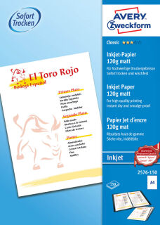 AVERY Zweckform Fotopapier 2576-150 DIN A4 matt 120 g/qm 150 Blatt