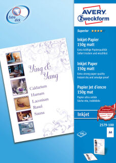 AVERY Zweckform Fotopapier 2579-100 DIN A4 matt 150 g/qm 100 Blatt