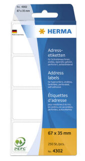 HERMA Adressetiketten 4302 weiß 67,0 x 35,0 mm, 250 Etiketten