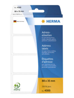 HERMA Adressetiketten 4300 weiß 88,0 x 35,0 mm, 250 Etiketten