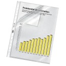 100 OXFORD Prospekthüllen DIN A4 transparent genarbt 0,12 mm