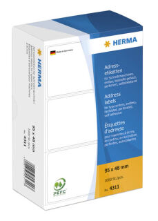 HERMA Adressetiketten 4311 weiß 95,0 x 48,0 mm, 1.000 Etiketten