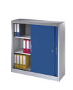 CP Schiebetürenschrank C 2000 Acurado, 2047-00 S10019 lichtgrau, enzianblau 2 Fachböden 120,0 x 40,0 x 120,0 cm