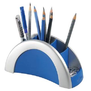 DURABLE Stiftehalter VEGAS silber/blau Kunststoff 5 Fächer 20,5 x 9,0 x 8,0 cm