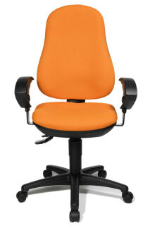 Topstar Bürostuhl Point 70, 8170UG04 Stoff orange, Gestell schwarz