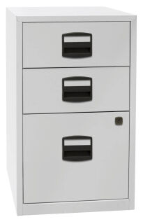 BISLEY Home Standcontainer lichtgrau 3 Auszüge Kunststoff-Muldengriff schwarz 41,3 x 40,0 x 67,2 cm