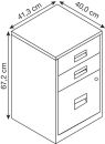 BISLEY Home Standcontainer lichtgrau, kardinalrot 3...