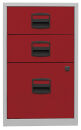 BISLEY Home Standcontainer lichtgrau, kardinalrot 3 Auszüge Kunststoff-Muldengriff schwarz 41,3 x 40,0 x 67,2 cm