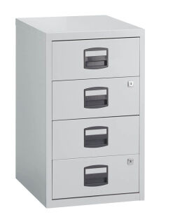 BISLEY Home Standcontainer lichtgrau 4 Auszüge Kunststoff-Muldengriff schwarz 41,3 x 40,0 x 67,2 cm