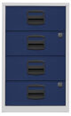 BISLEY Home Standcontainer lichtgrau, oxfordblau 4 Auszüge Kunststoff-Muldengriff schwarz 41,3 x 40,0 x 67,2 cm