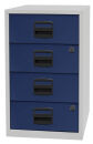 BISLEY Home Standcontainer lichtgrau, oxfordblau 4 Auszüge Kunststoff-Muldengriff schwarz 41,3 x 40,0 x 67,2 cm
