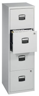 BISLEY Home PFA 4 Hängeregistraturschrank lichtgrau 4 Schubladen 41,3 x 40,0 x 132,1 cm, 1 St.
