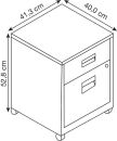 BISLEY Home Rollcontainer lichtgrau 2 Auszüge 41,3 x 40,0 x 52,8 cm