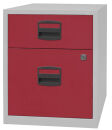 BISLEY Home Rollcontainer lichtgrau, kardinalrot 2 Auszüge 41,3 x 40,0 x 52,8 cm