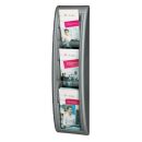 PAPERFLOW Wandprospekthalter Kompakt silber 1/3 DIN A4 5...