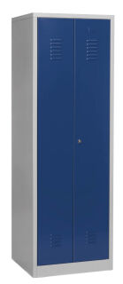 Gürkan Putzmittelschrank 104432 lichtgrau, enzianblau 4 Fachböden 60,0 x 50,0 x 180,0 cm, aufgebaut, 1 St.