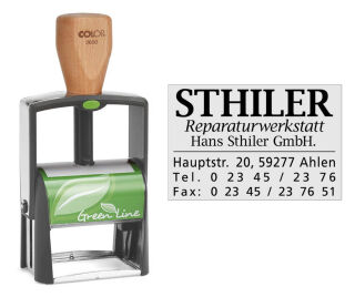 COLOP Textstempel, individualisierbar Green Line 2300 selbstfärbend schwarz ohne Logo, 1 St.