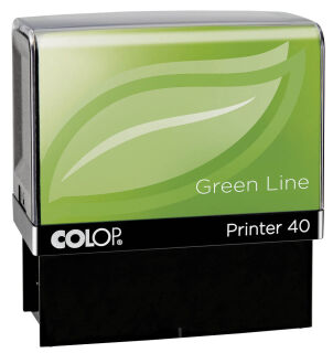 COLOP Textstempel, individualisierbar Printer 40 Green Line selbstfärbend schwarz mit Logo, 1 St.