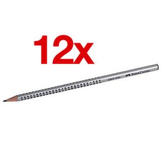 FABER-CASTELL GRIP 2001 Bleistifte B silber, 12 St.