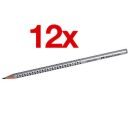 FABER-CASTELL GRIP 2001 Bleistifte H silber, 12 St.