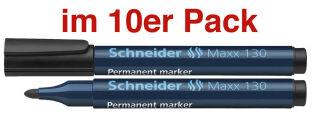 Schneider Maxx 130 Permanentmarker schwarz 1,0 - 3,0 mm, 10 St.