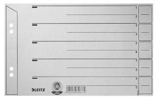 LEITZ Trennblätter 1656 DIN A5 quer 1-0 grau, 200 g/qm, 100 St.