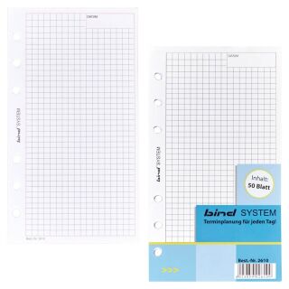 bind Ringbuch-Ergänzungsblätter kariert A6, 50 Blatt