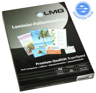 LMG Laminierfolien Fast-Foil glänzend für A4 125 micron, 100 St.