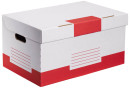 10 Cartonia Archivcontainer weiß/rot 54,8 x 36,4 x 26,8 cm