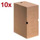 10 Cartonia Archivboxen braun 15,0 x 34,0 x 25,2 cm